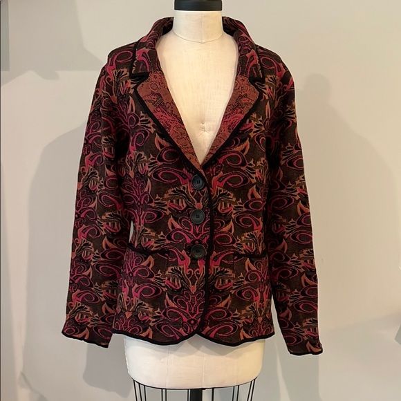 Free People Sammie Blazer Jacket M jacquard knit - Picture 3 of 9